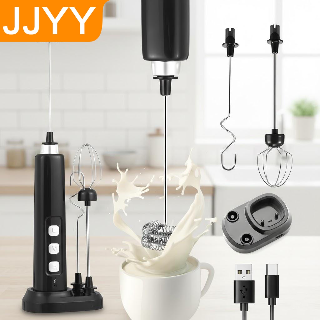 Milk Steaming Pitcher - USB Rechargeable Handheld Milk Frother Mini