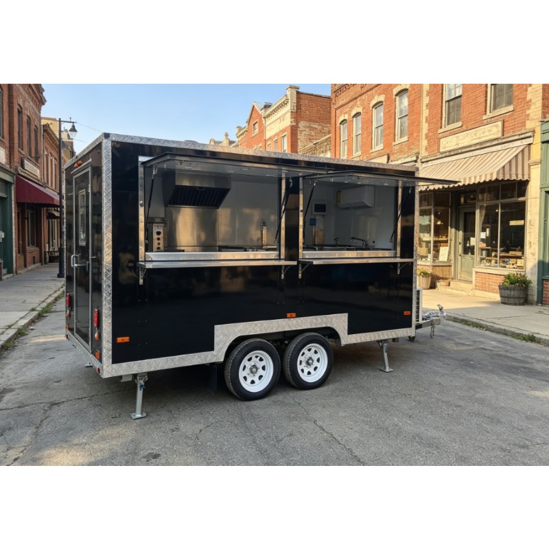 Mobile Square Food Trailer Ful - огляд і ціна Coffee Equipment Price
